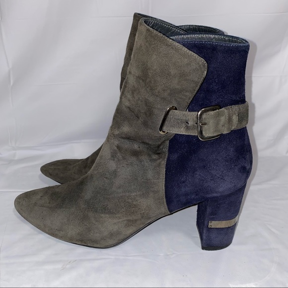 Stuart Weitzman Womens Imback Ankle Boots Blue Grey Suede Size 11.5￼ - Picture 4 of 10